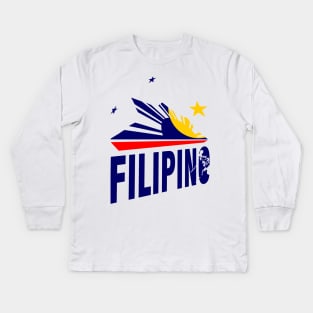 Filipino Stars and Sun Design Kids Long Sleeve T-Shirt